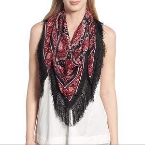 New Kate Spade Medallion Piano Shall, Red Scarf